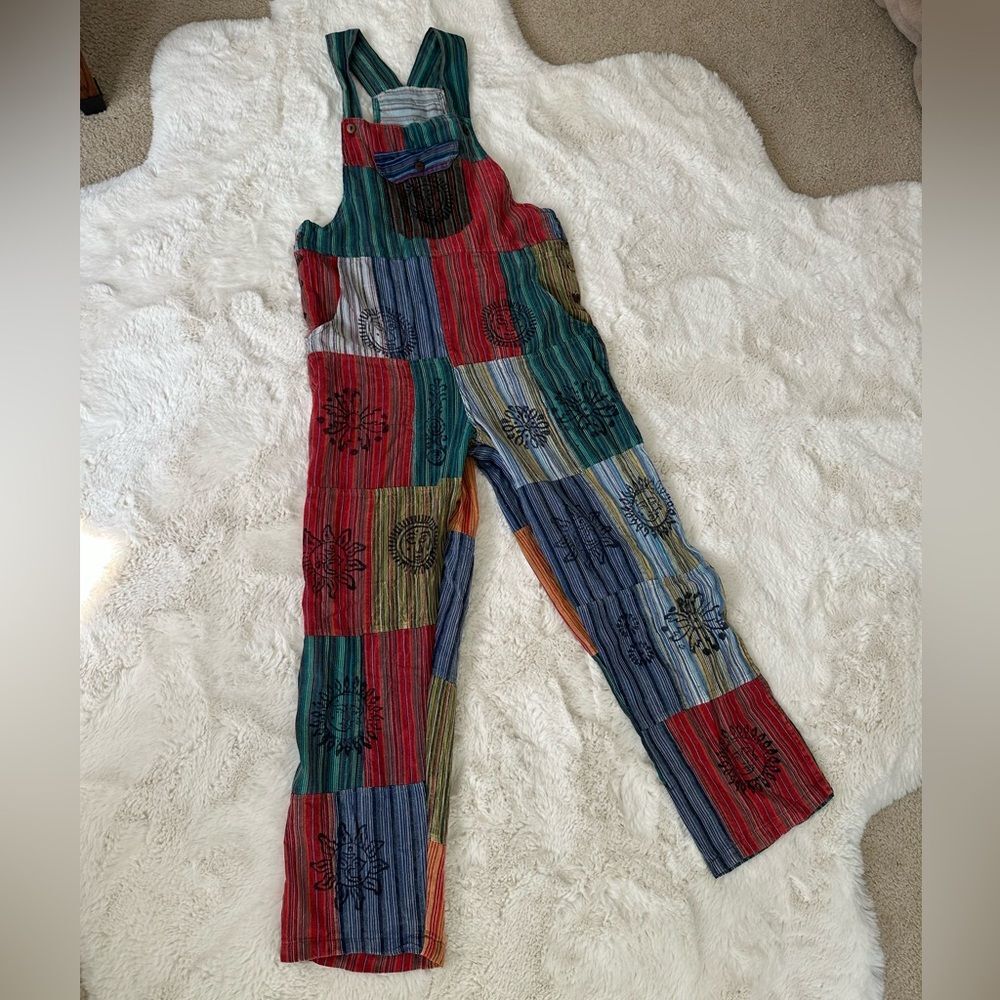 Patchwork hippie made in Nepal overalls - Picture 7 of 14